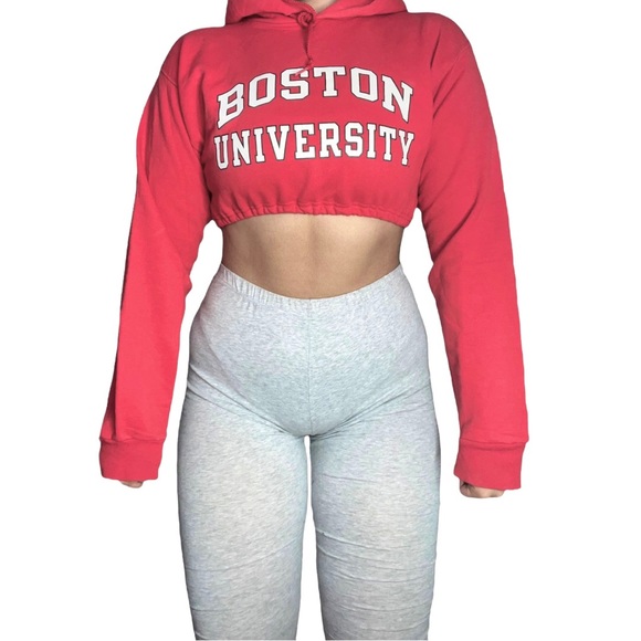 Champion Tops - Boston University Reworked Crop Hoodie